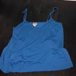 spaghetti strap blue tank